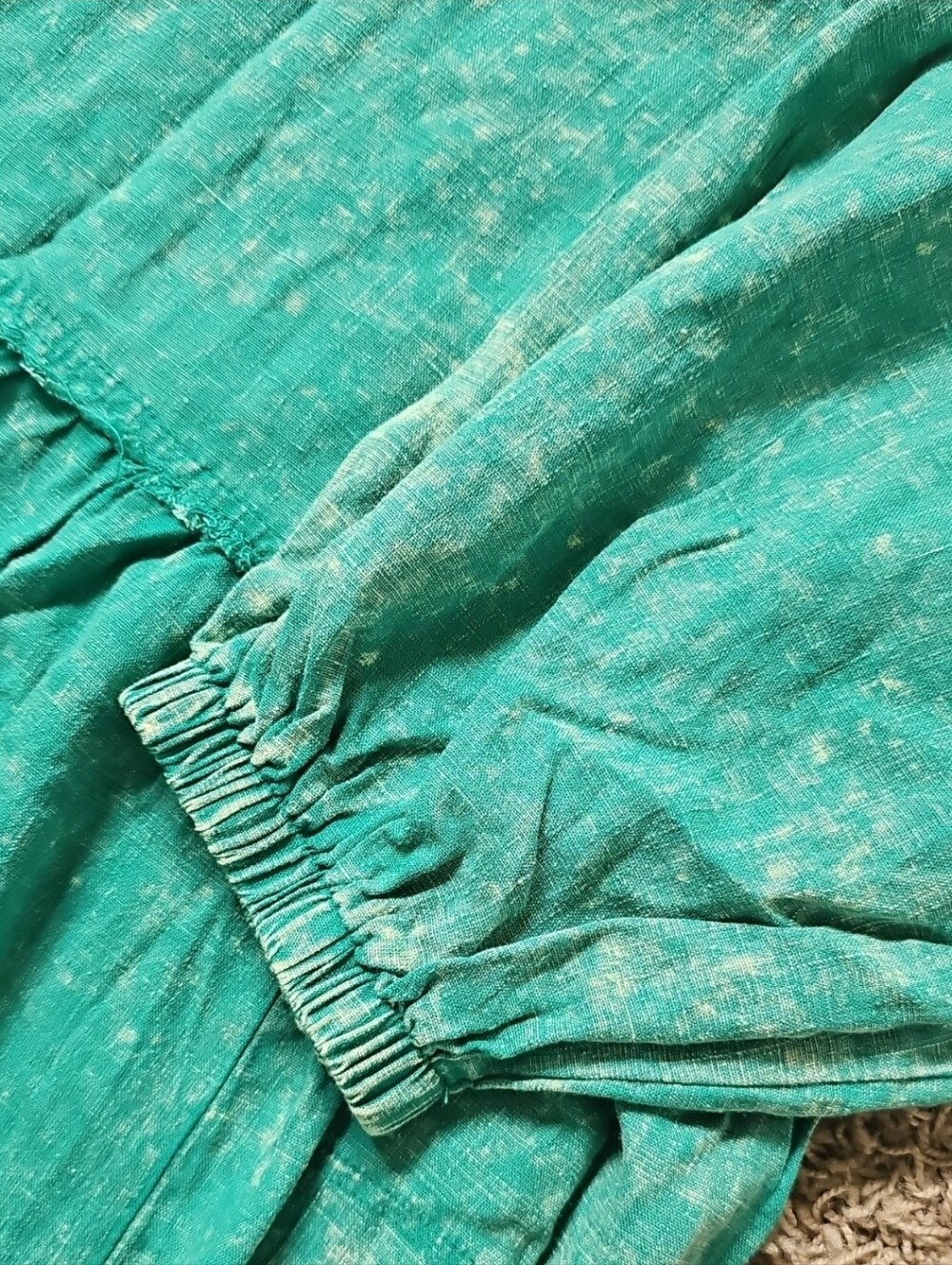 NWT Umgee Taking It Easy Babydoll Dress Green Acid Wash Large Mini - Picture 7 of 10